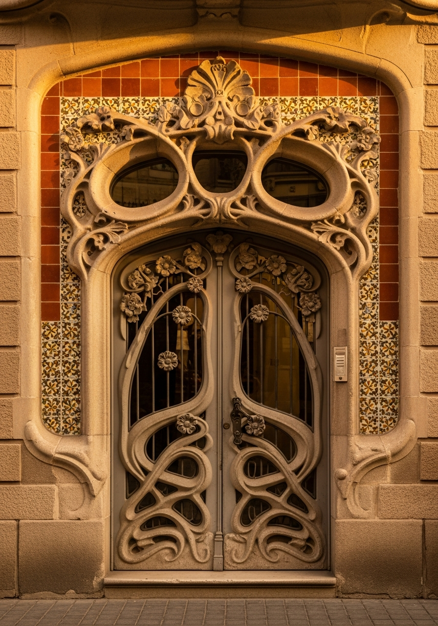 Modernista doorway in Barcelona